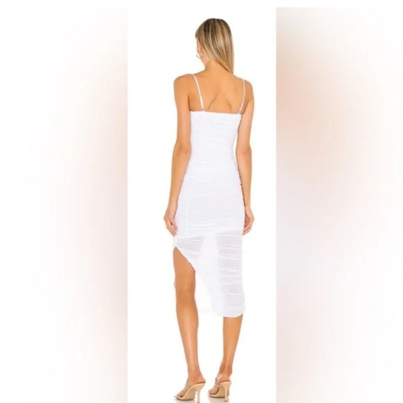 SNDYS Simone Ruched Mesh Dress in White.Size XS - Picture 4 of 14